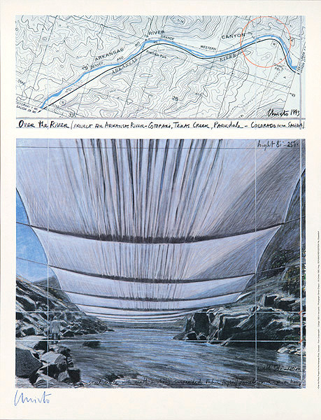 Christo Over the River II Underneath Print signiert und verso nummeriert