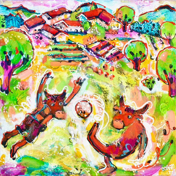 Marco Grieser Fußball Coming Home Acryl/Leinwand 60 x 60 cm Unikat