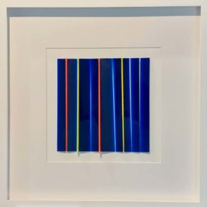 Klaus Joas Blaues Qu. 1, 2022 Blau-Gelb-Orange Acrylobjekt 52,5 x 52,5 cm Unikat