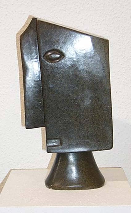 Washington Musonza Cubistic Head Skulptur aus Serpentin Höhe ca. 45 cm