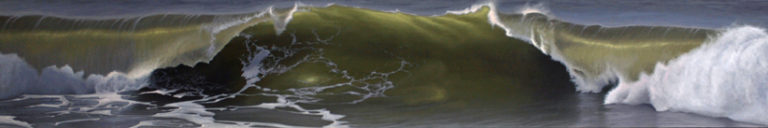 Malte von Schuckmann Nordseewelle III, 2022 Öl auf Leinwand 30 x 180 cm Unikat