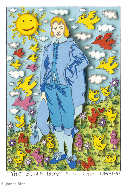 James Rizzi The Blue Boy mit Passepartout Auflage 350 Ex. handsigniert 40 x 50 cm