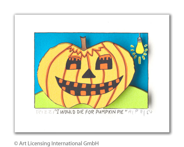 James Rizzi I would die for pumpkin pie mit Passepartout drucksigniert Auflage 350 Ex. 20 x 24 cm