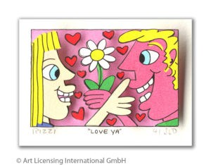 James Rizzi Love ya mit Passepartout Auflage 350 Ex. drucksigniert 20 x 24 cm