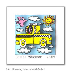 James Rizzi Sky Cab mit Passepartout Auflage 350 Ex. drucksigniert 24 x 20 cm