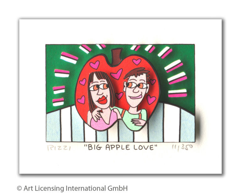 James Rizzi Big Apple Love mit Passepartout Auflage 350 Ex. drucksigniert 20 x 24 cm