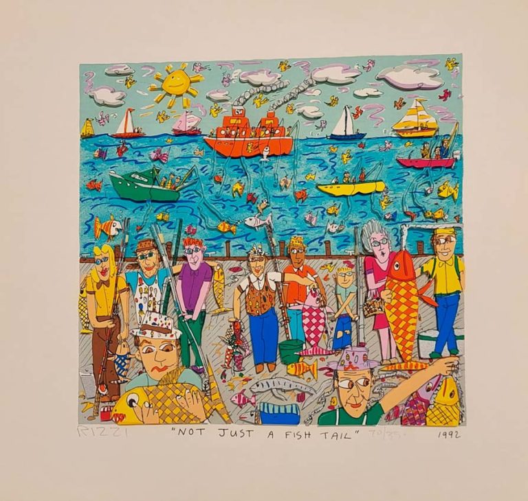 James Rizzi Not Just A Fish Tail, 1992 Auflage 70/350 handsigniert 30 x 31 cm