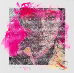 SAXA Audreay Hepburn - Pink and Crazy Mixed Media/Pigmentdruck auf Karton je 20 x 20 cm signiert und datiert Overpainting