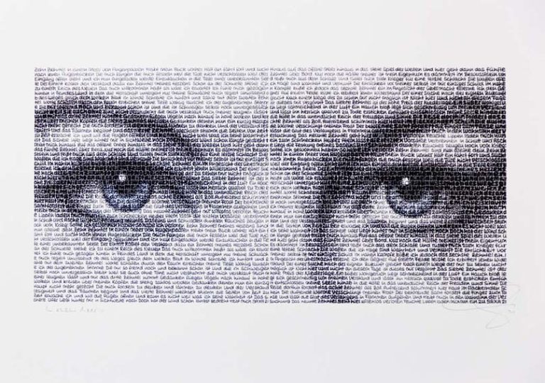 SAXA Romy Schneider - In einem Meer Mixed Media/Pigmentdruck auf Karton 50 x 70 cm signiert und datiert Overpainting