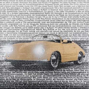 SAXA Olide But Goldie (Porsche 356) Siebdruck auf Leinwand/ von Hand übermalt 80 x 80 cm Overpainting