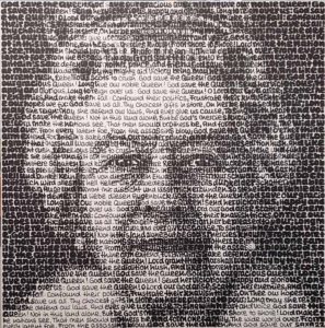 SAXA Queen Elizabeth II. Tusche auf Leinwand 100 x 100 cm Unikat