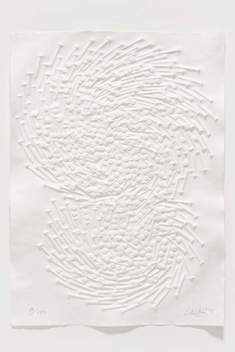Günther Uecker Doppelspirale, 2018 Prägedruck Auflage 100 Ex. Maße 70 x 50 cm