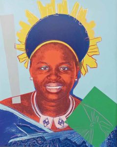 Andy Warhol Queen Ntombi Twala Of Swaziland WVZ II.347 Reigning Queens 1985 Farbserigrafie 100x80cm