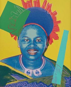 Andy Warhol Queen Ntombi Twala Of Swaziland WVZ II.348 Reigning Queens 1985 Farbserigrafie 100x80cm