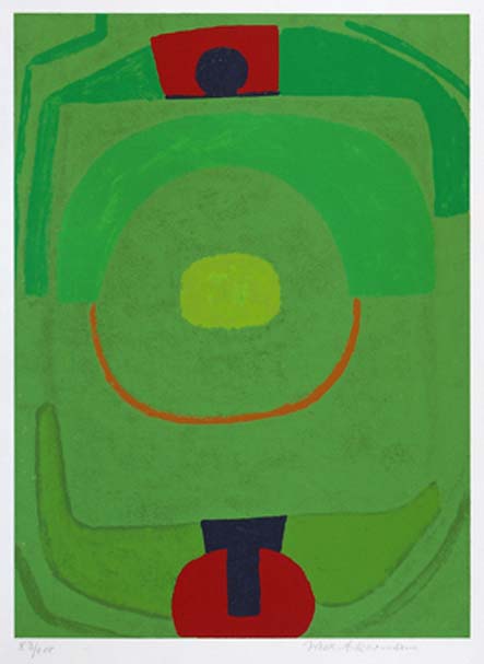 Kontrapunkt grün auf grün, 1968 (1968 / 1969 / 1972) Siebdruck auf Bütten 55,6 x 40,4 cm signiert
