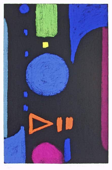 Max Ackermann Akzentreihe, 1973 Siebdruck auf Bütten 50,2 x 32,6 cm signiert