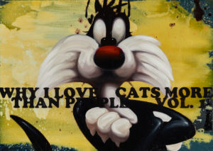 Love Cats More, Öl/Leinwand, 50 x 70 cm, Unikat
